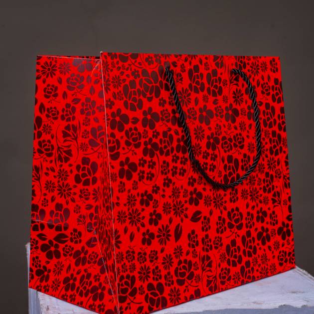 Black and Red Paper Bag