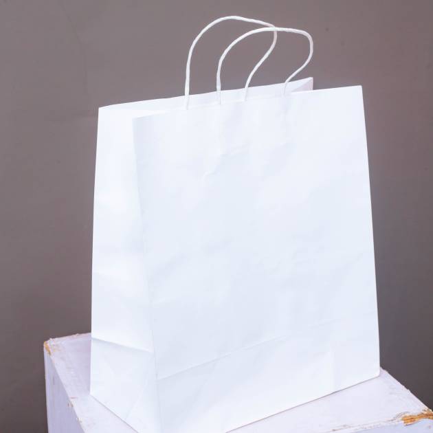 white kraft  paper bag